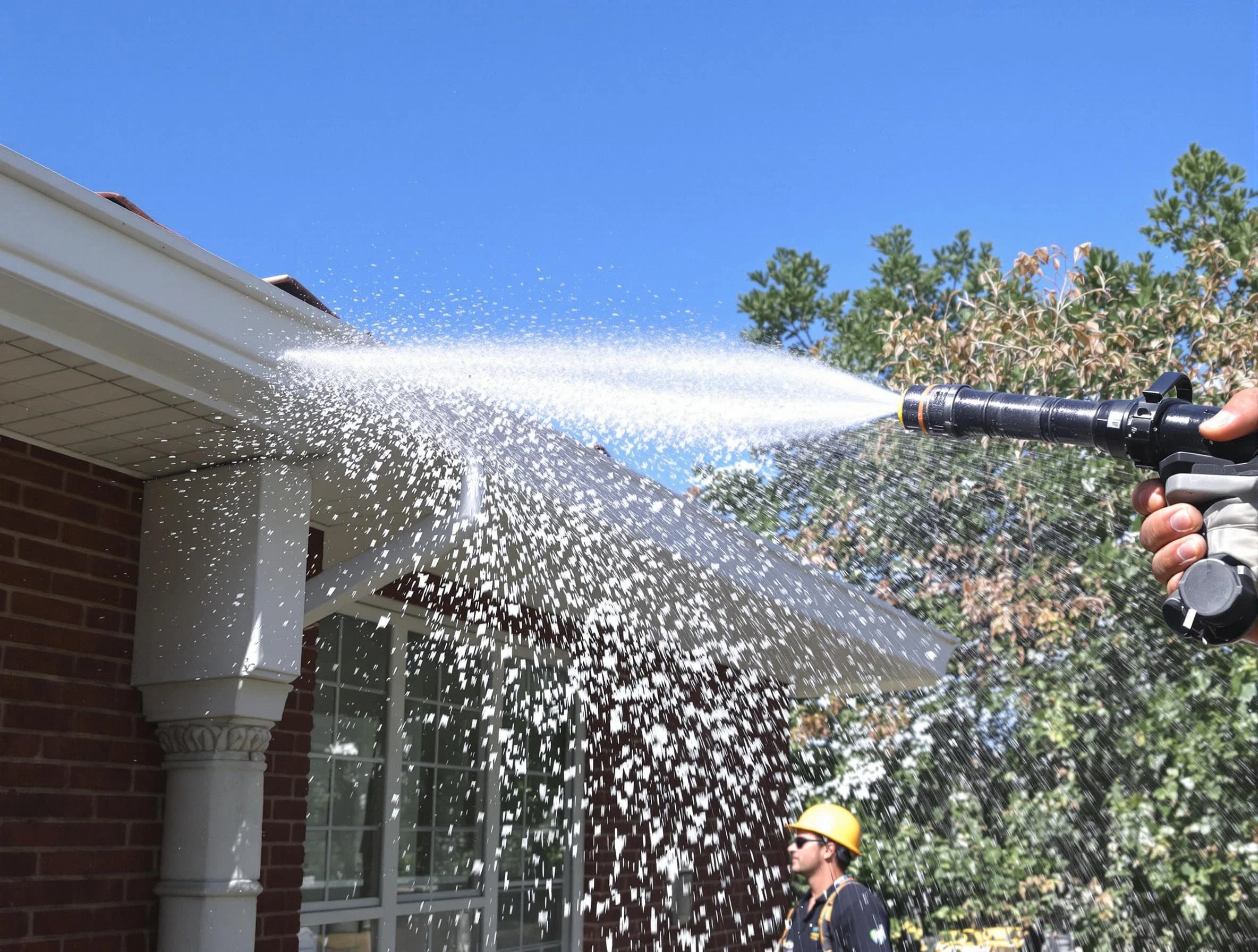 Cleared downspout by Parma Heights Roofing Company ensuring unrestricted flow in Parma Heights, OH