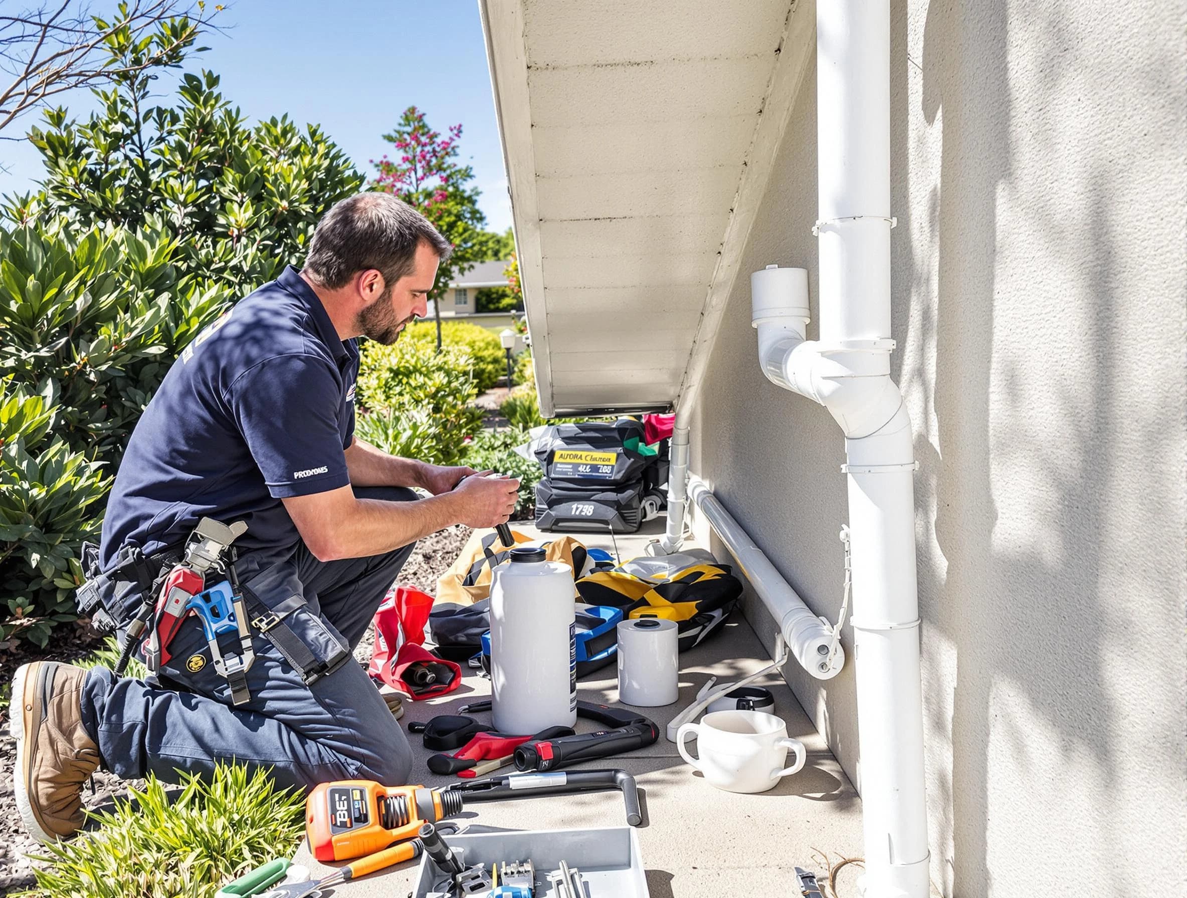 Parma Heights Roofing Company expert fixing a downspout in Parma Heights, OH