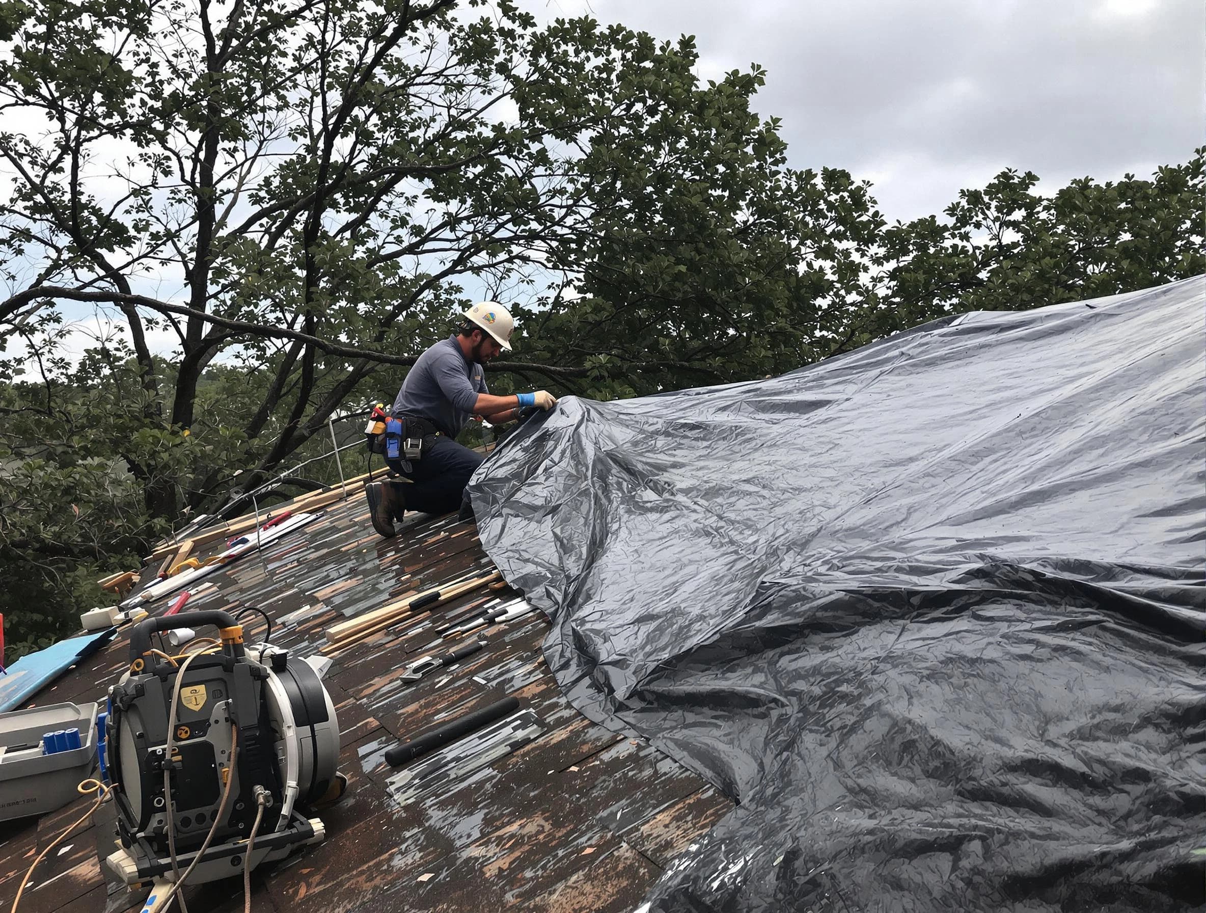 Parma Heights Roofing Company responding to an emergency roof repair call in Parma Heights, OH