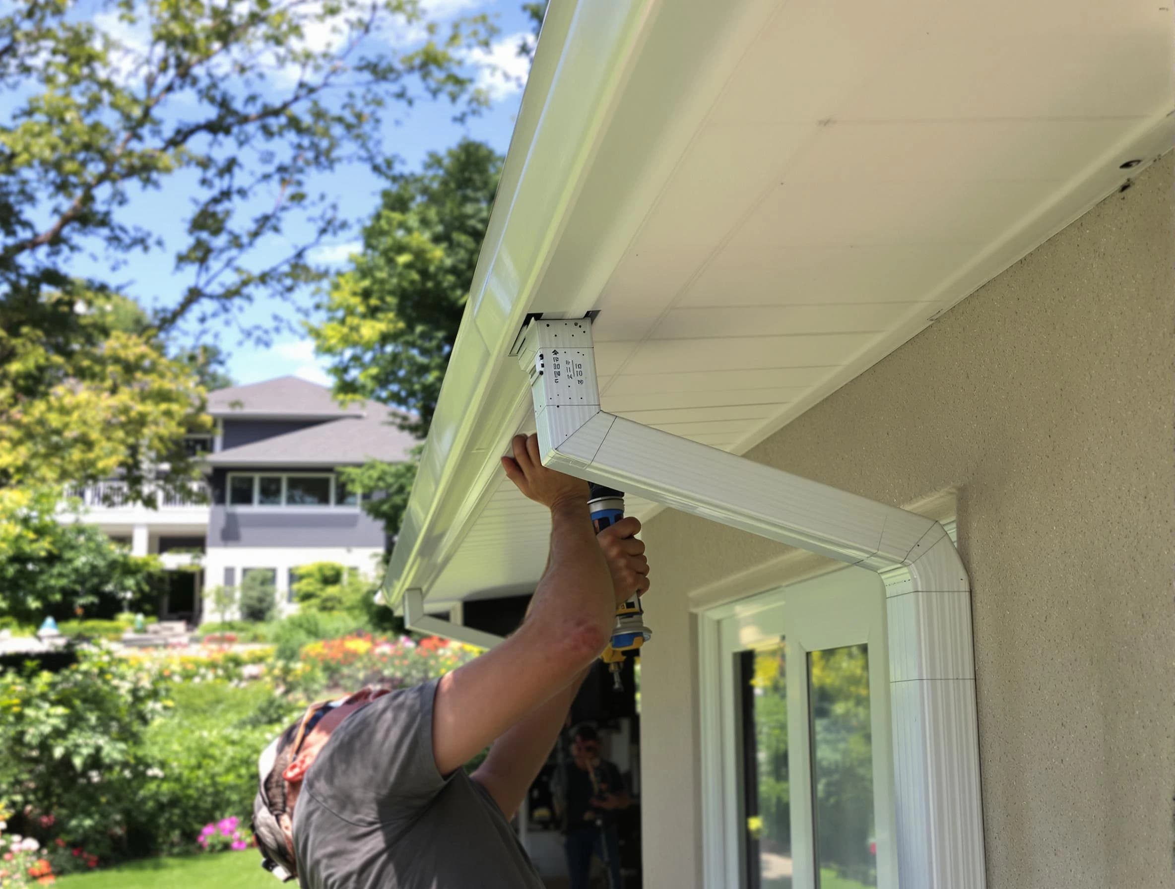 Parma Heights Roofing Company technicians performing gutter installation in Parma Heights, OH