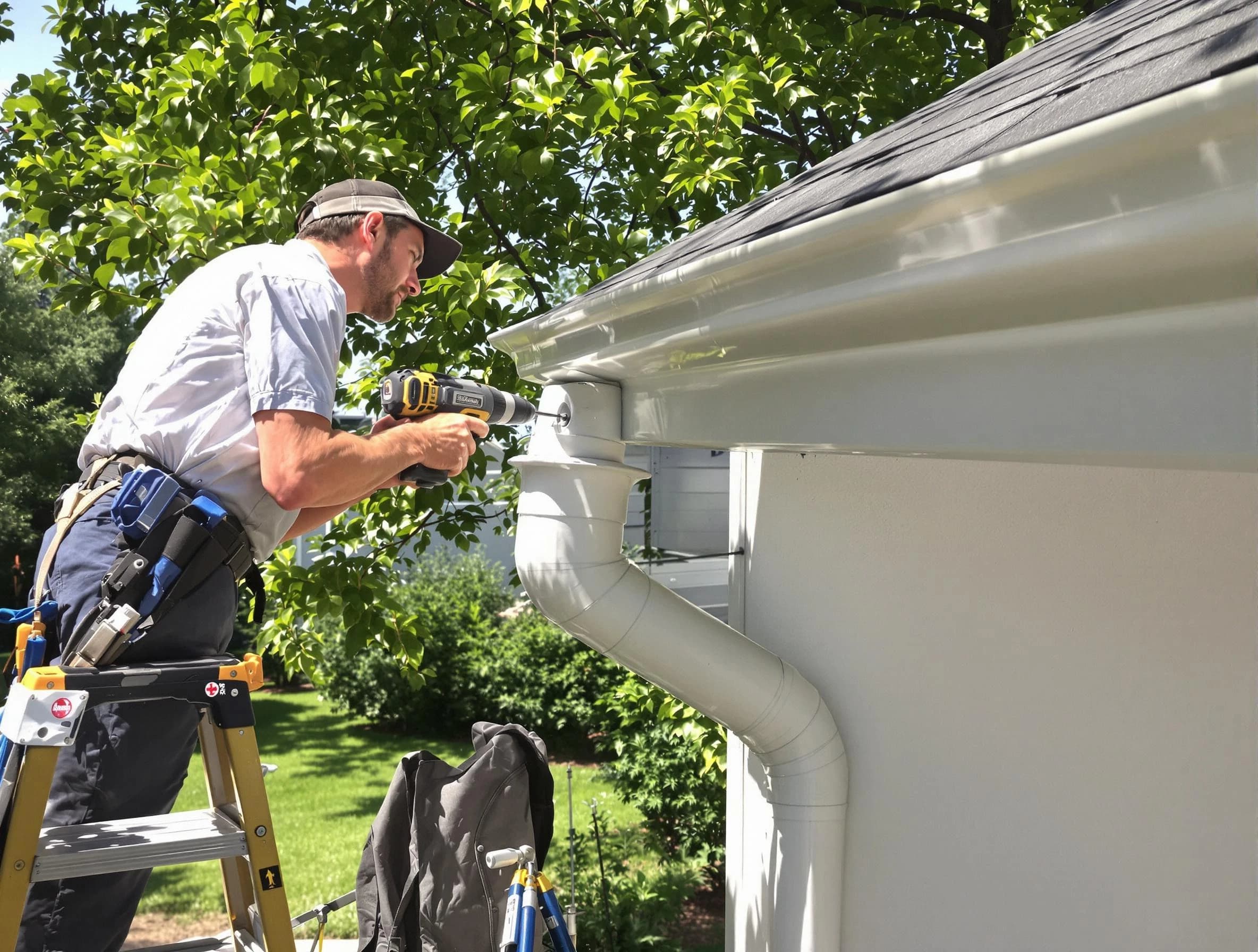 Properly installed rain gutters by Parma Heights Roofing Company in Parma Heights, OH