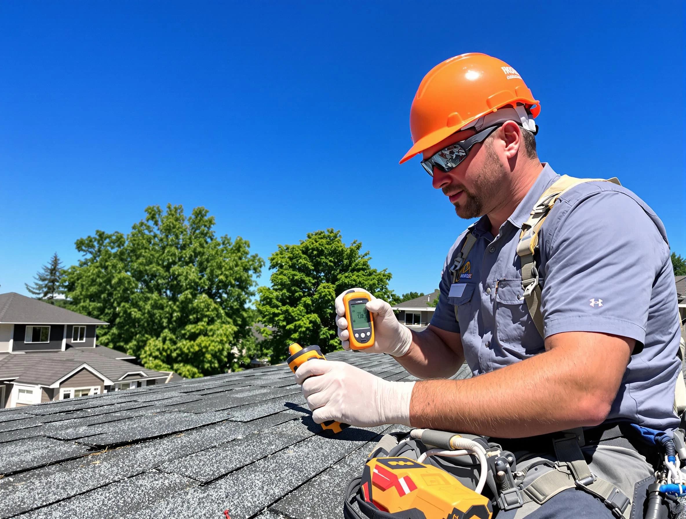 Parma Heights Roofing Company conducting a roof inspection in Parma Heights, OH